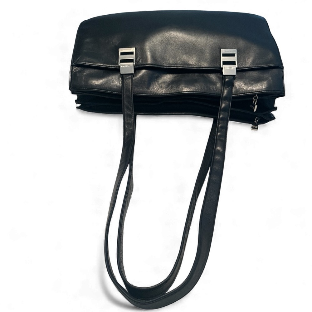 Perlina Black Shoulder Bag with Silver Hardware - Picture 4 of 9